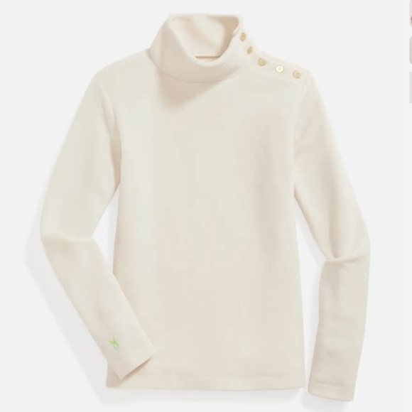 NWT Dudley Stephens Cream Meadow Greenpoint Turtleneck in Vello Fleece, Medium - Picture 3 of 11